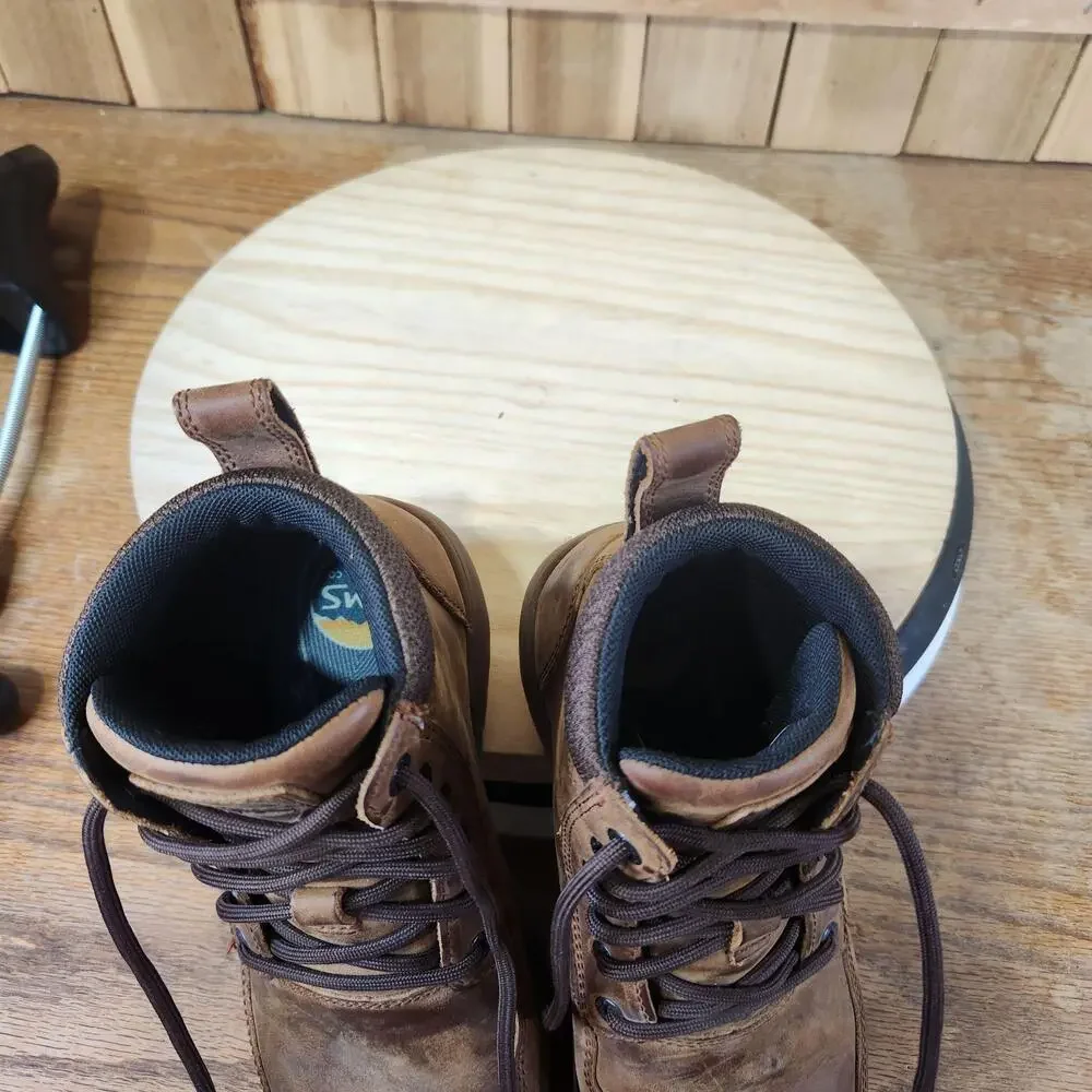 Lems Boulder Summit WP Boots Womens 6 Brown Leather Waterproof Hiking Combat